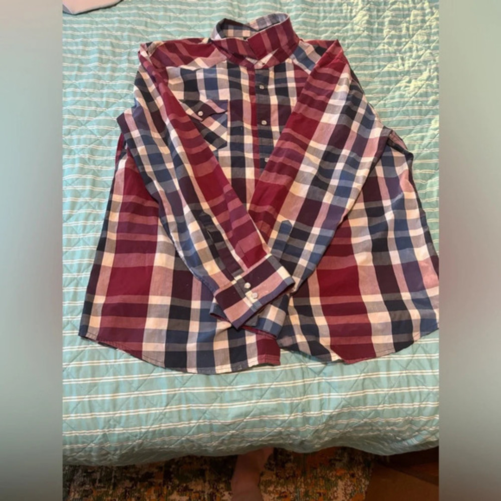 Levi's Men's Plaid Standard Fit Long Sleeve Pearl Snap Button Front Shirt XXL